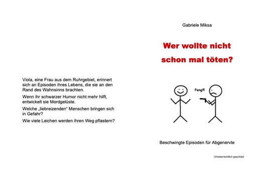 Wer wollte nicht schon mal töten - Cover und Klappentext